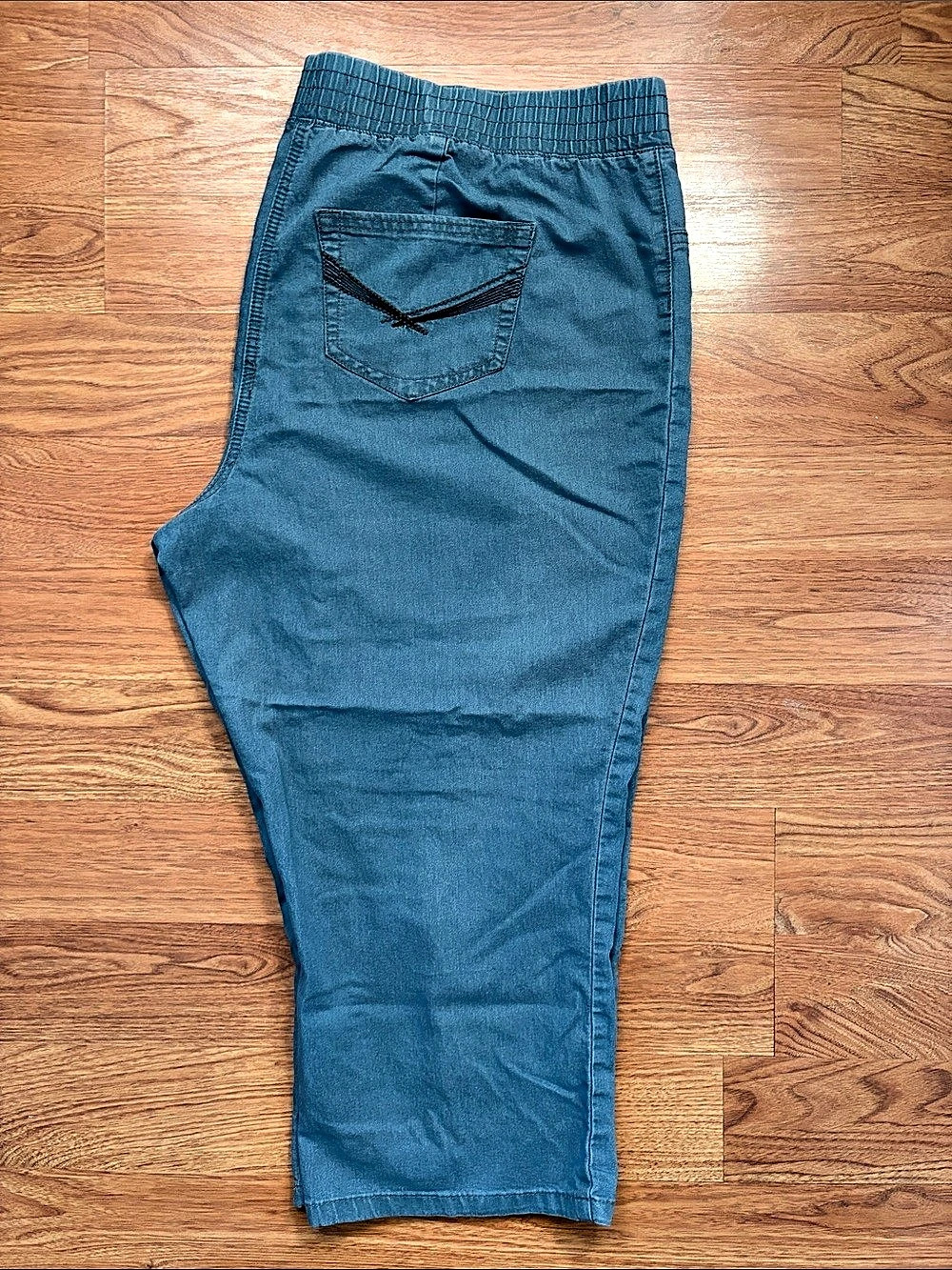 Penningtons Blue Cotton Blend Capri Jeggings Size 2X